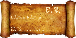 Bécs Nóra névjegykártya
