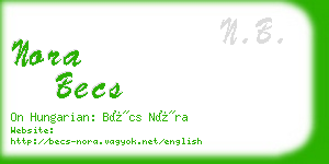 nora becs business card
